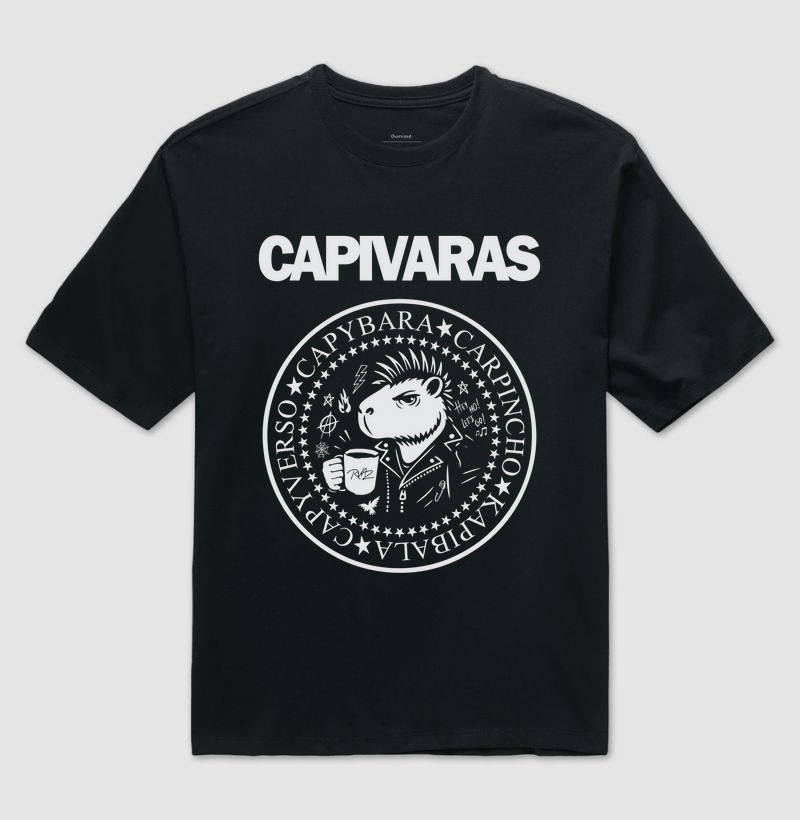 Camiseta Capivara Punk Rock - Imagem 2