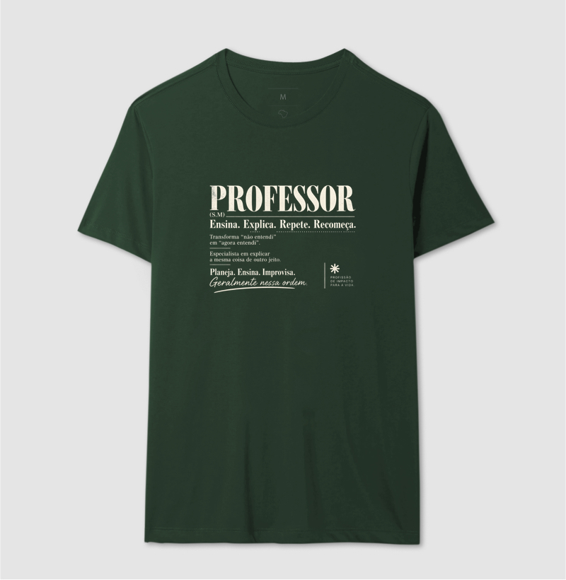 Camiseta Masculina Algodão Definição Professor Estampa Docente - Imagem 12
