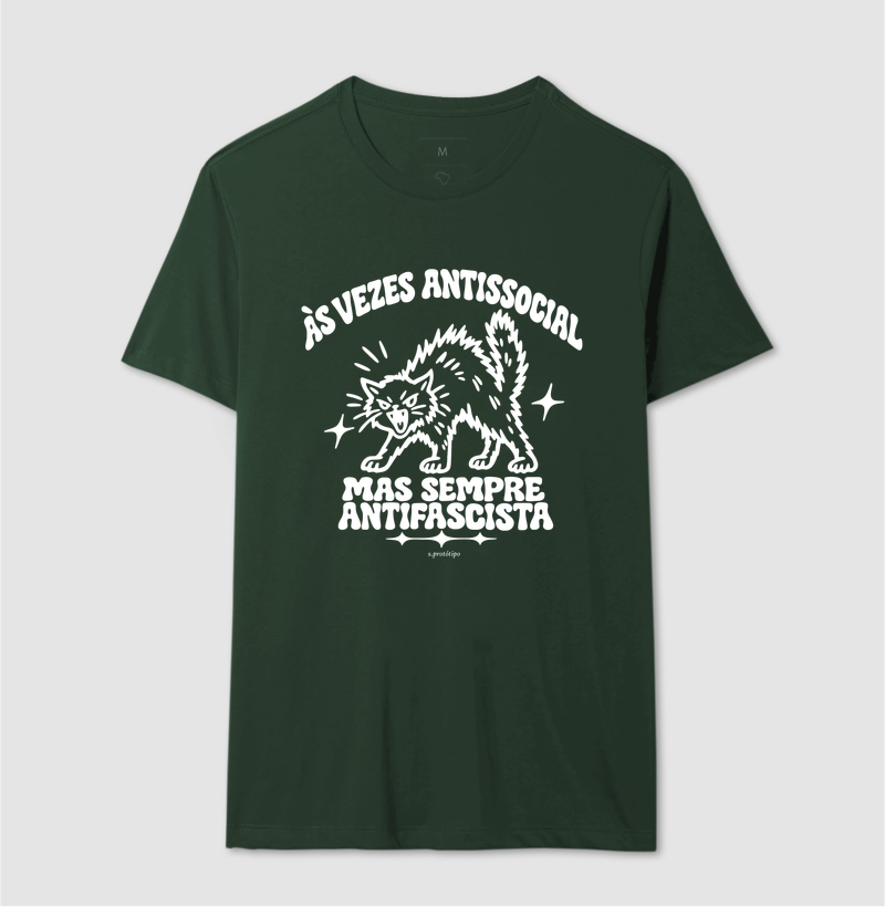 Camiseta Às Vezes Antissocial, Mas Sempre Antifascista (a virada) - Imagem 10