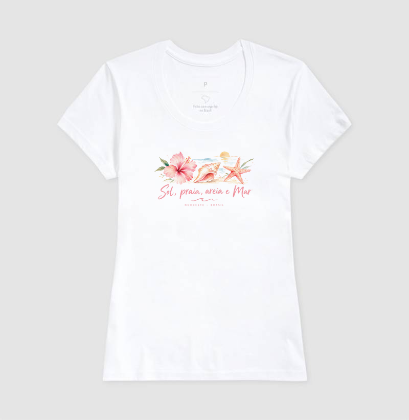 Camiseta Sol, Praia , Areia e Mar (2) | OxenteWear - Imagem 3