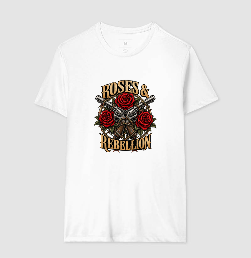 Camiseta Rock Vintage Roses & Rebellion - Imagem 4