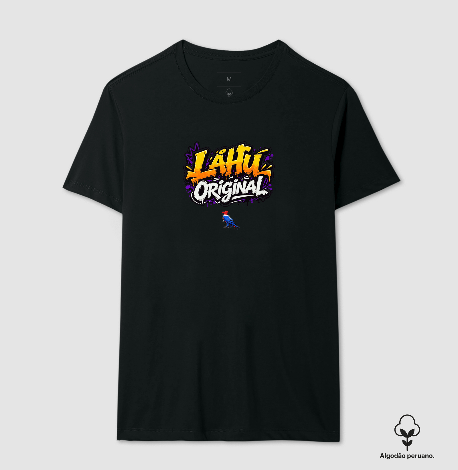 O grafite LÄHU Original brilha em tons vibrantes de laranja e roxo, traduzindo energia e movimento. Mistura perfeita entre arte de rua e moda contemporânea, feita para quem vive o estilo com propósito. - Imagem 4