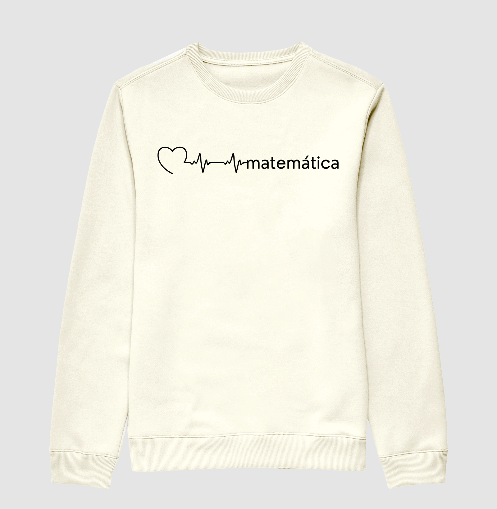 Suéter Slim Moletom Matemática Batimento Cardíaco - Letras Pretas - Imagem 2
