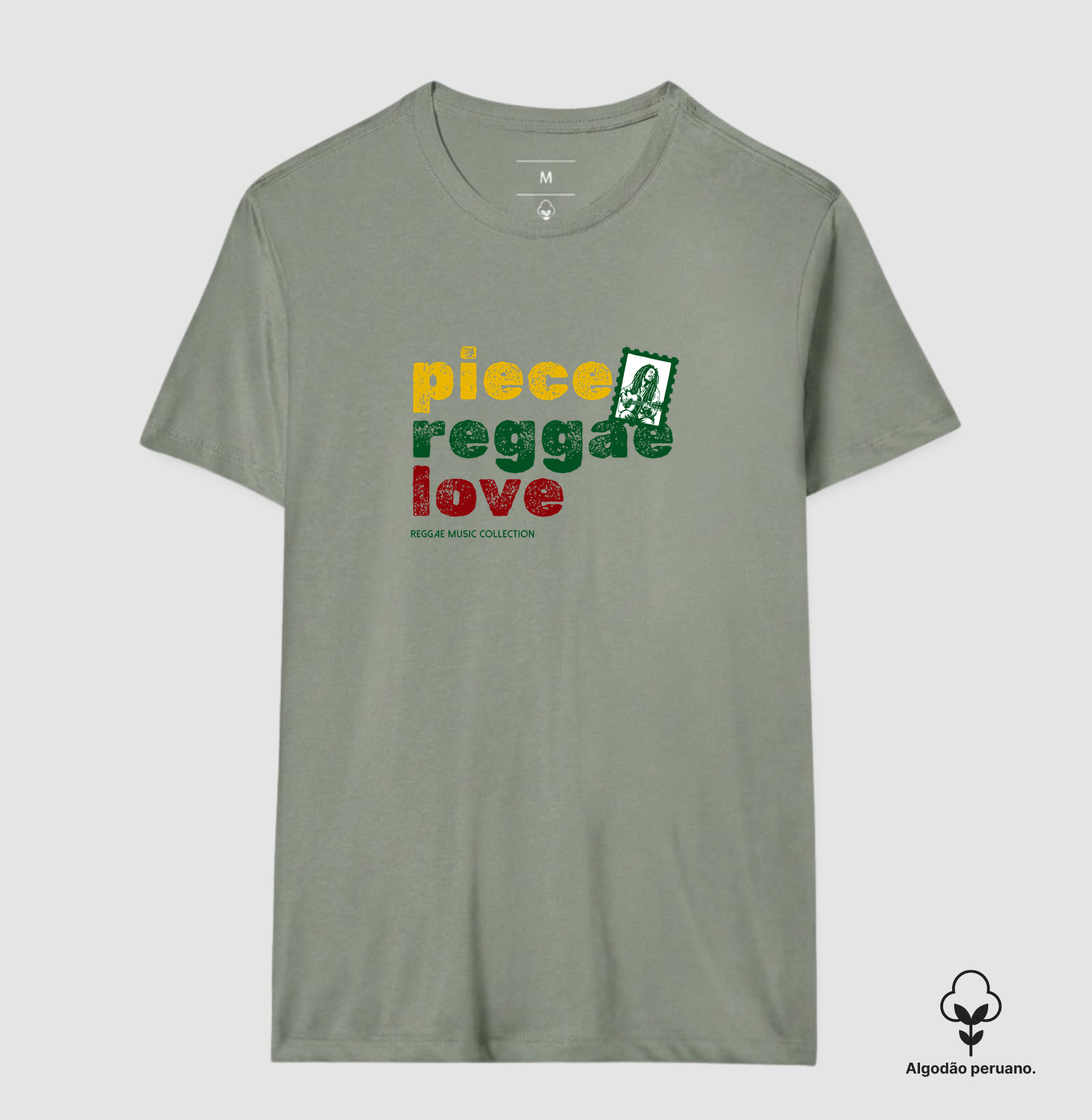 Camiseta Piece. Reggae. Love. Coleção Reggae.  Masculino e feminino. Algodão Peruano. - Imagem 11