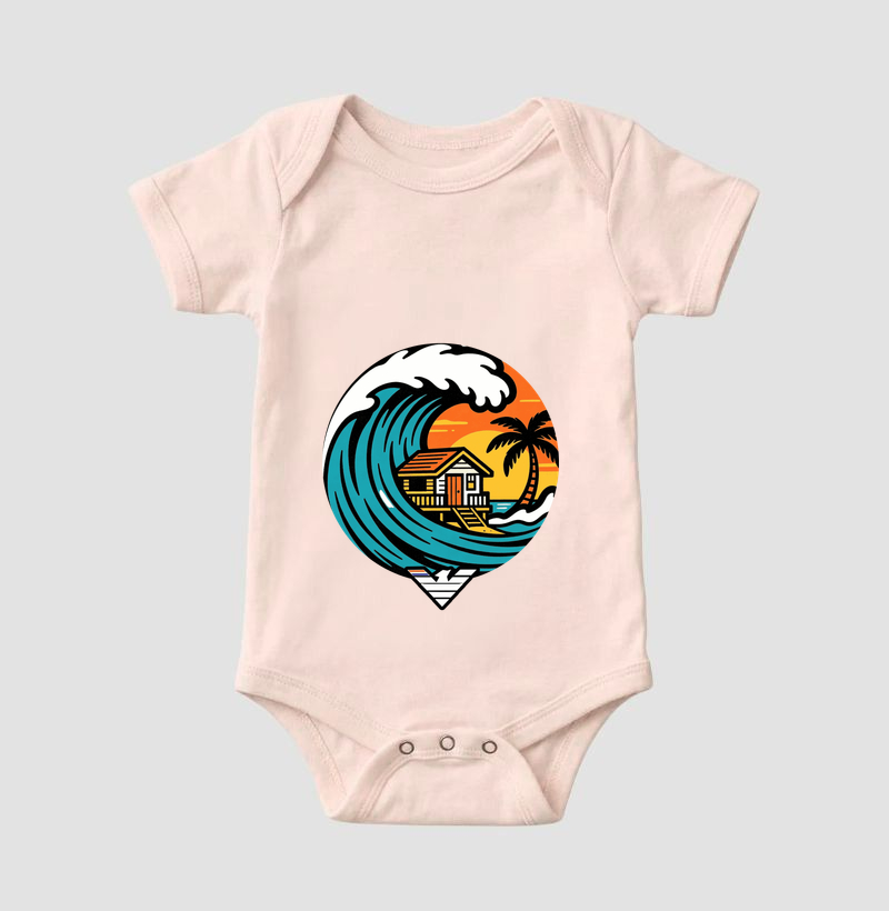 Paraíso no mar - estampa exclusiva.  Sente a brisa, ouça o som das ondas e leve a vibe do paraíso pra onde você for! Mais que uma camiseta - é levar o paraíso com você todo dia. - Imagem 5