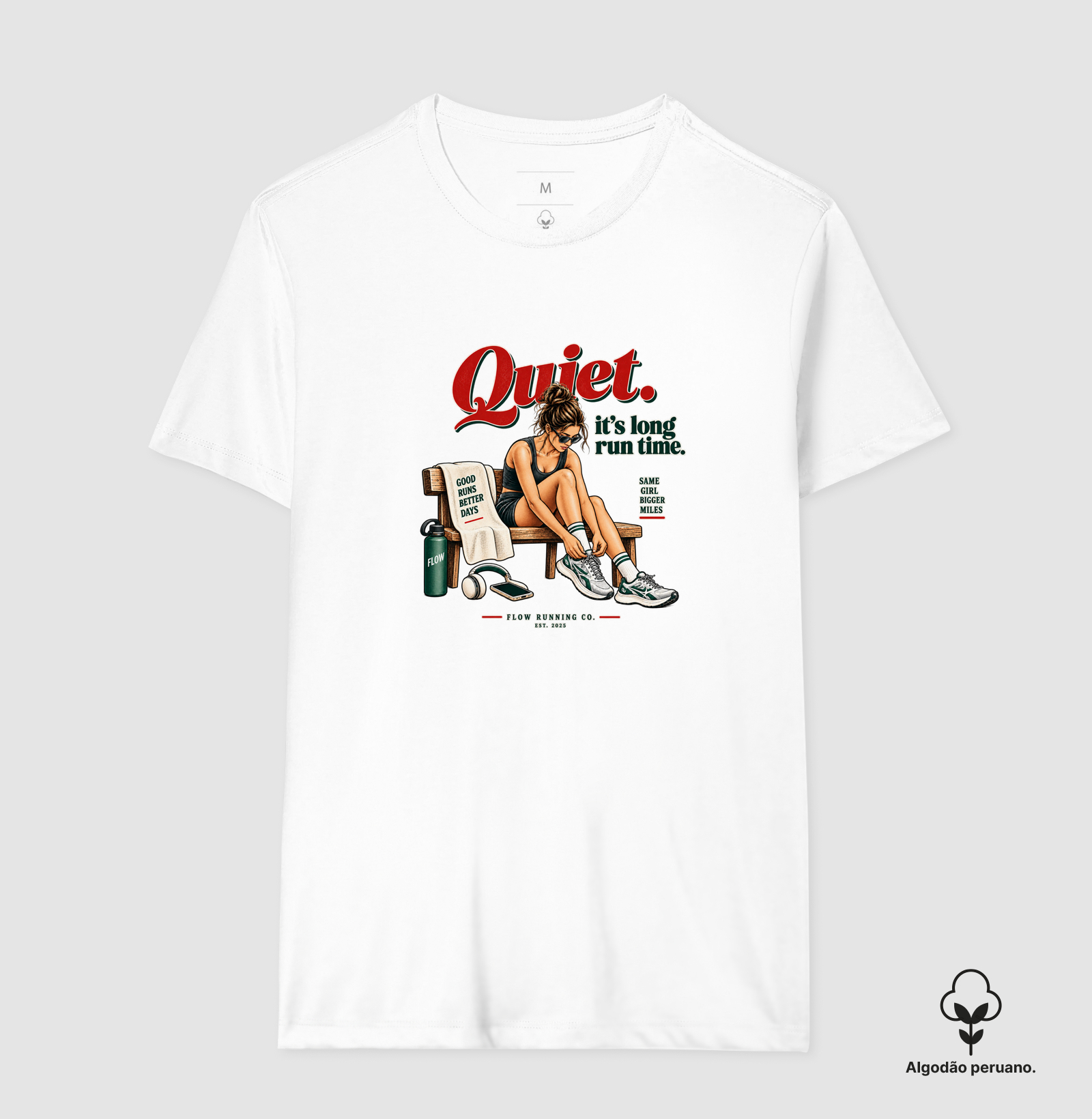 Camiseta Algodão Peruano Corrida - Quiet, It's Long Run Time - Imagem 3