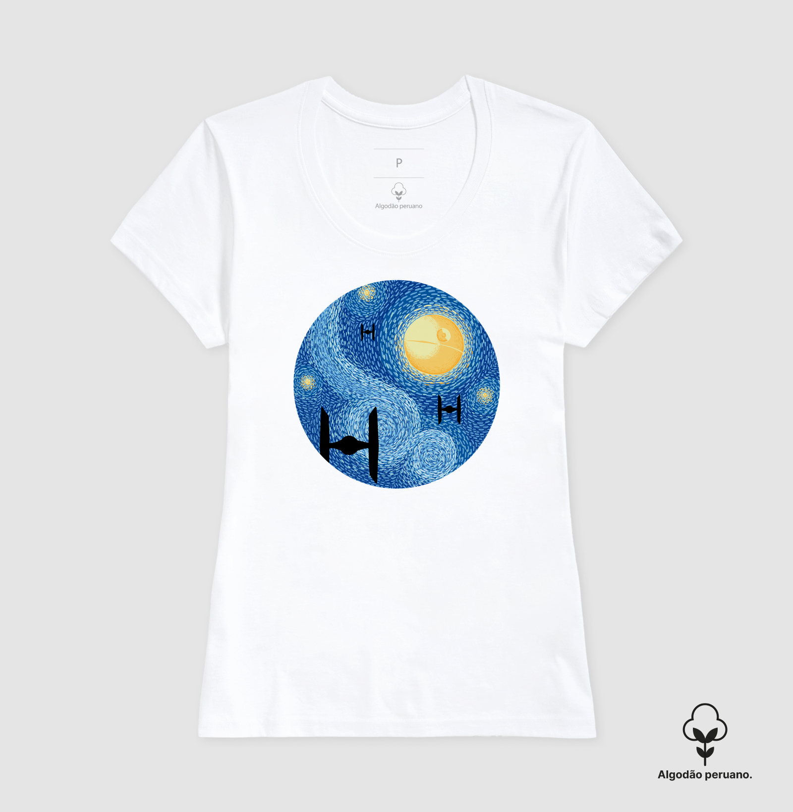 Camiseta Algodão Peruano Noite Estrelada - Imagem 3