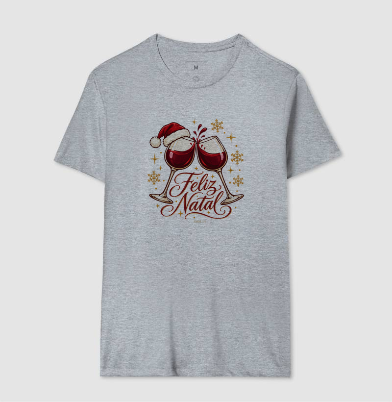 Camiseta Feliz Natal – Brinde de Taças de Vinho - Imagem 8