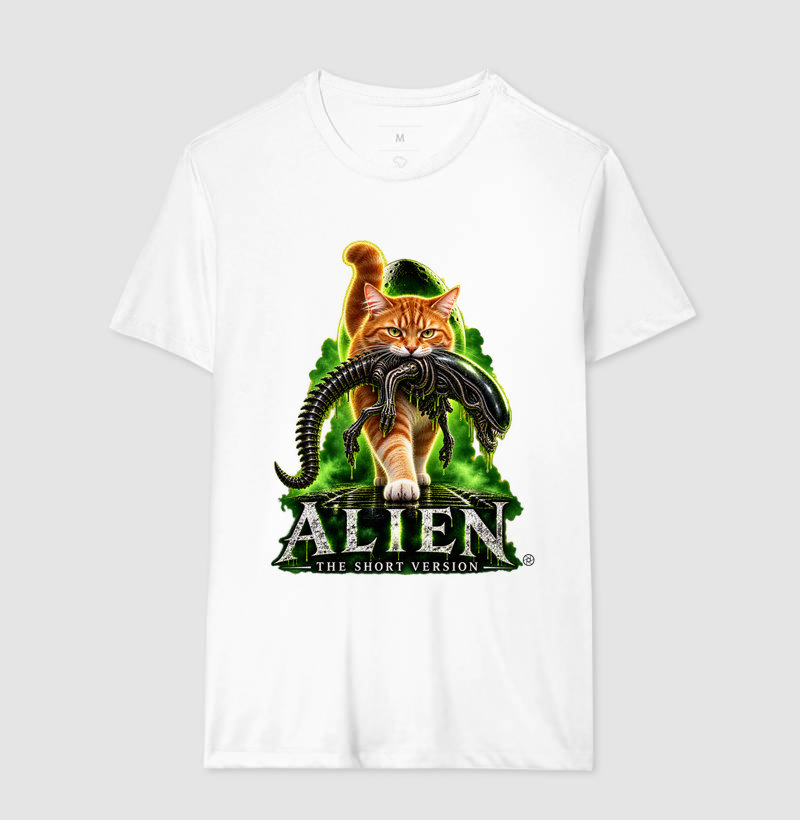 Camiseta Alien – The Short Version Gatos (laranjinha) - Imagem 4
