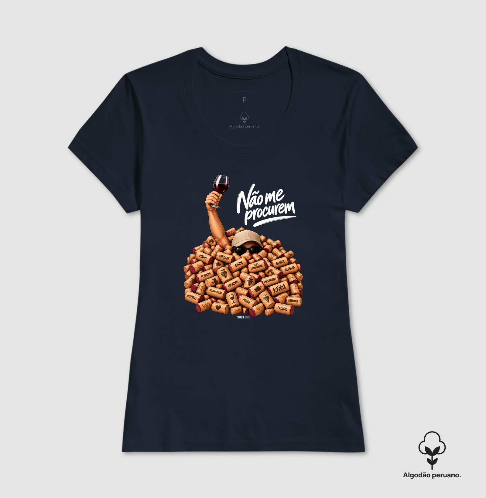 Camiseta “Não Me Procurem” – Wine Lifestyle - Versão Boné - Imagem 8