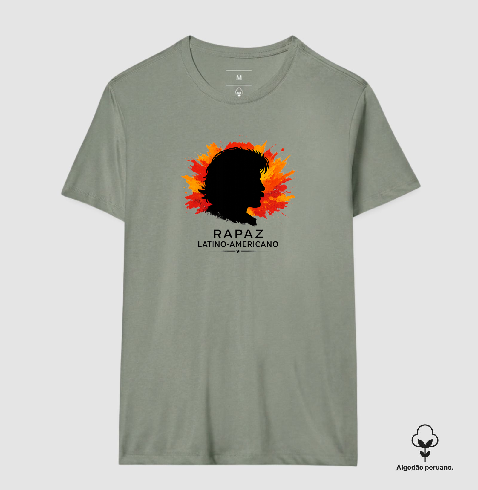 Camiseta Rapaz Latino-Americano. Coleção Música. Masculina e Feminina. Algodão Peruano. - Imagem 8
