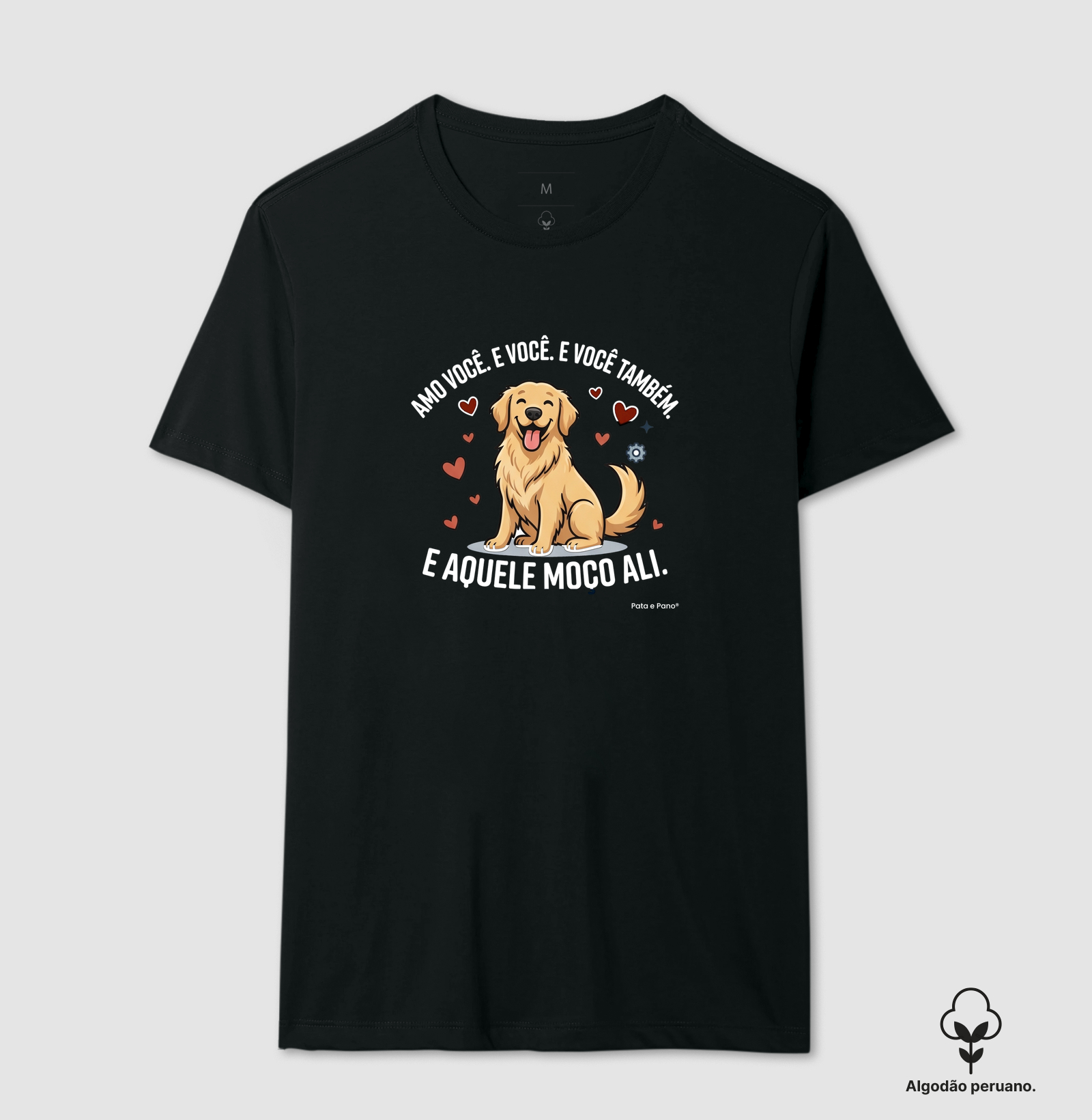 CAMISETA ALGODÃO PERUANO GOLDEN RETRIEVER AMO - Imagem 2