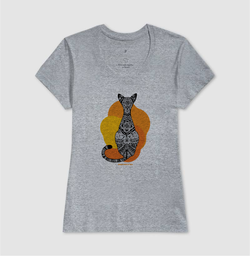 Gata de costas e fundo laranja e amarelo - Imagem 10