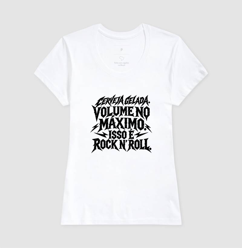 Camiseta Cerveja gelada. Volume no máximo. Isso é rock n' roll - Imagem 5