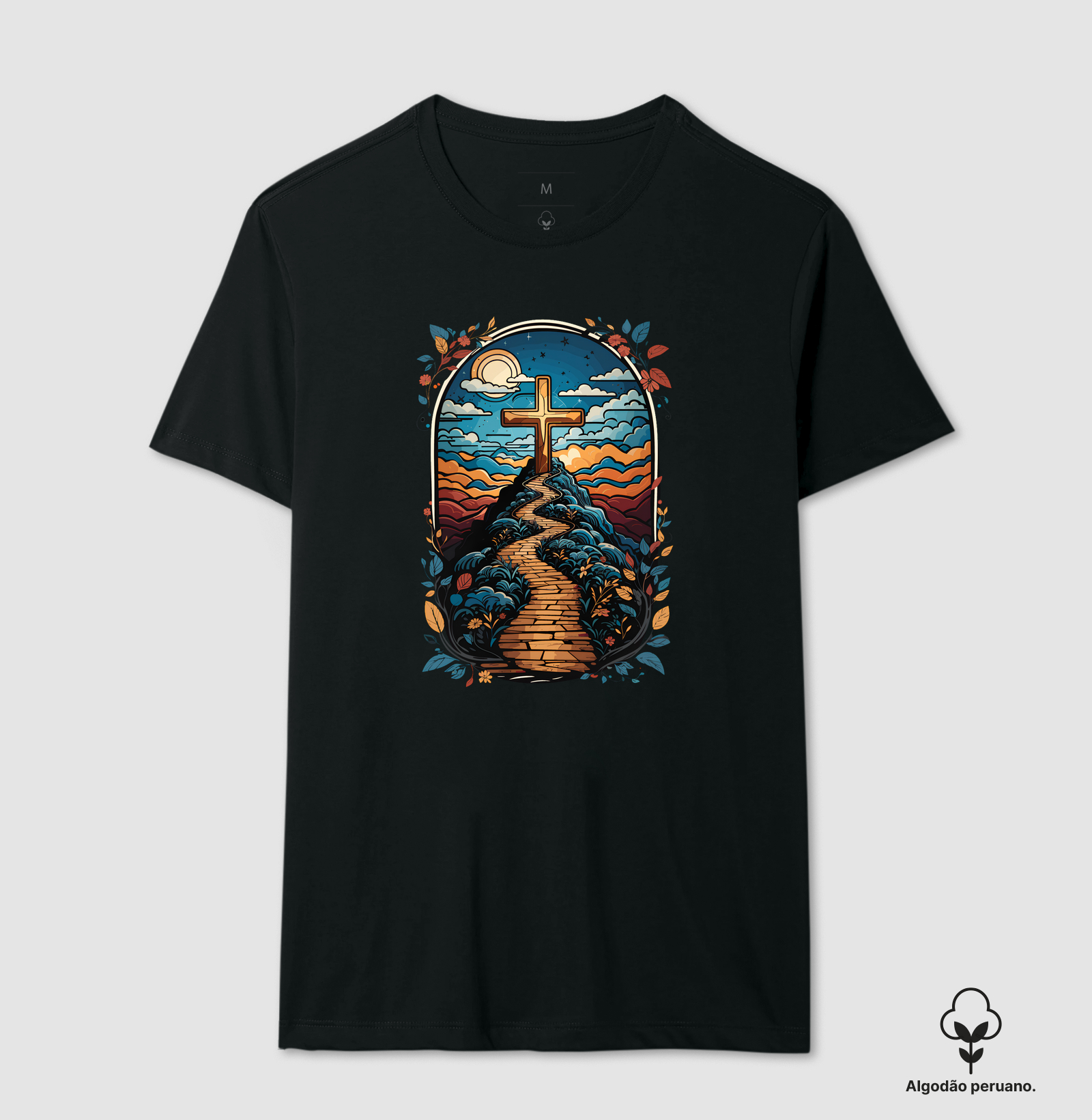 Camiseta Masc. Algodão Peruano Caminho da Cruz - Imagem 2