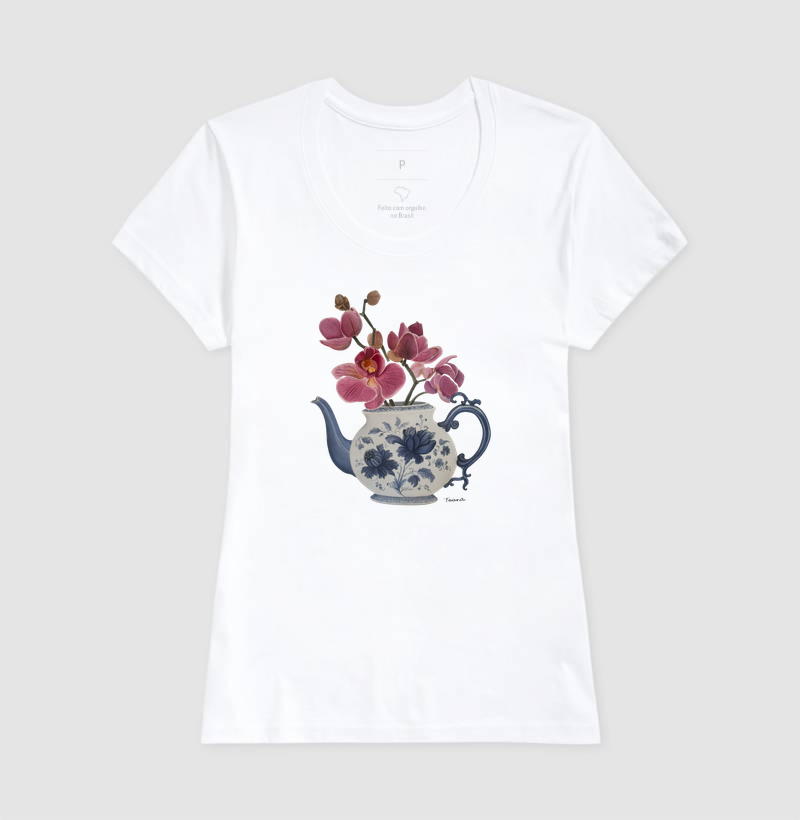 Camiseta Vaso Floral com Orquideas TAANA - Imagem 5