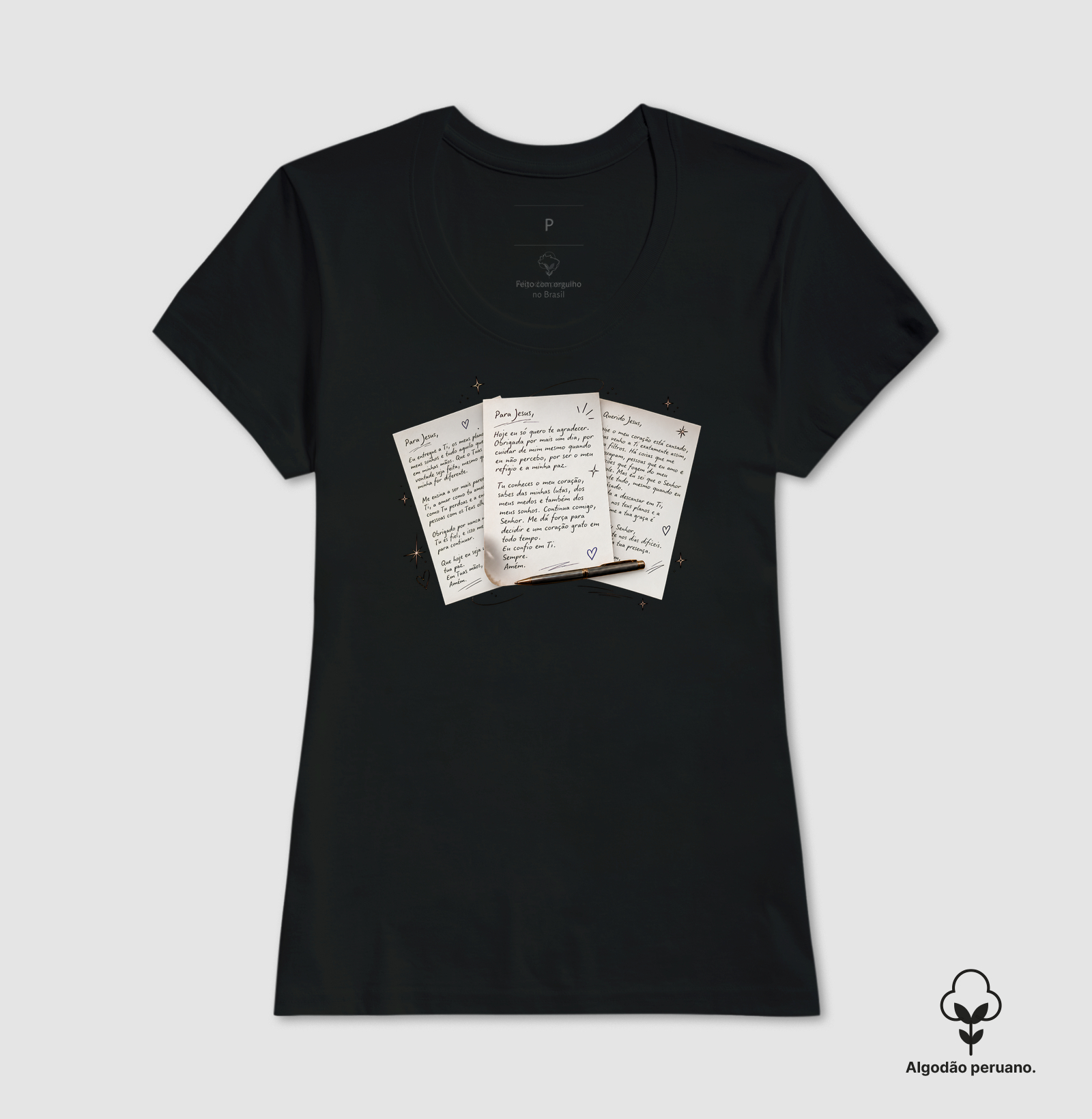 Camiseta Carta para Jesus - Algodão Peruano - Imagem 4