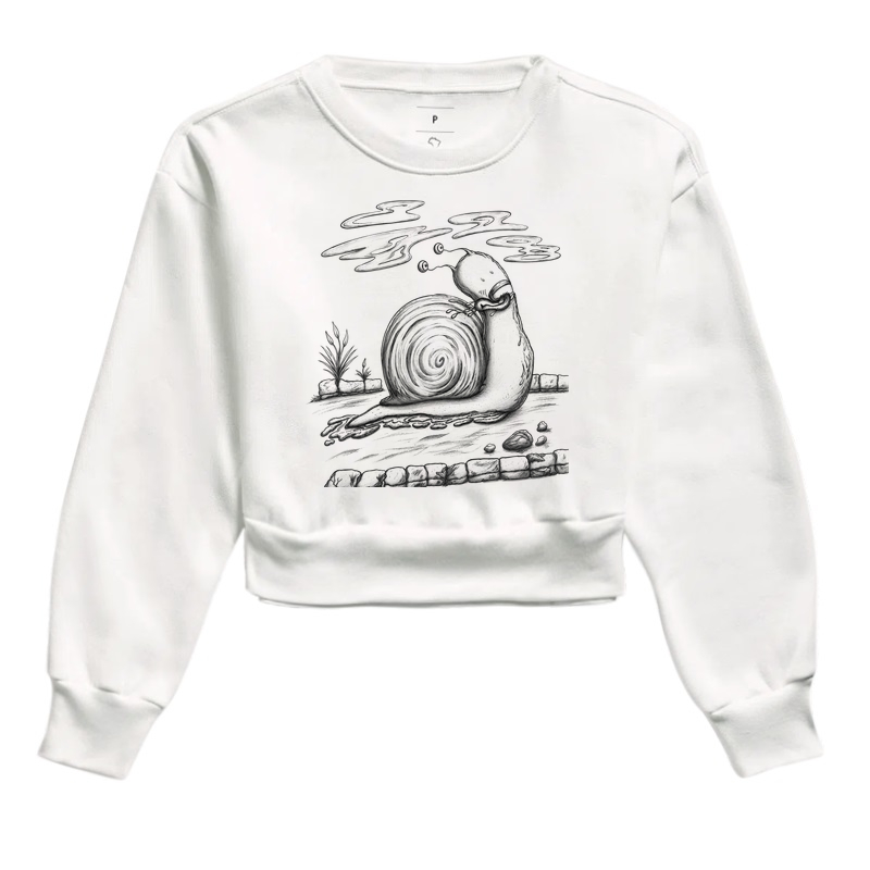 Moleton Cropped Caracol Preta e Branco - Imagem 5