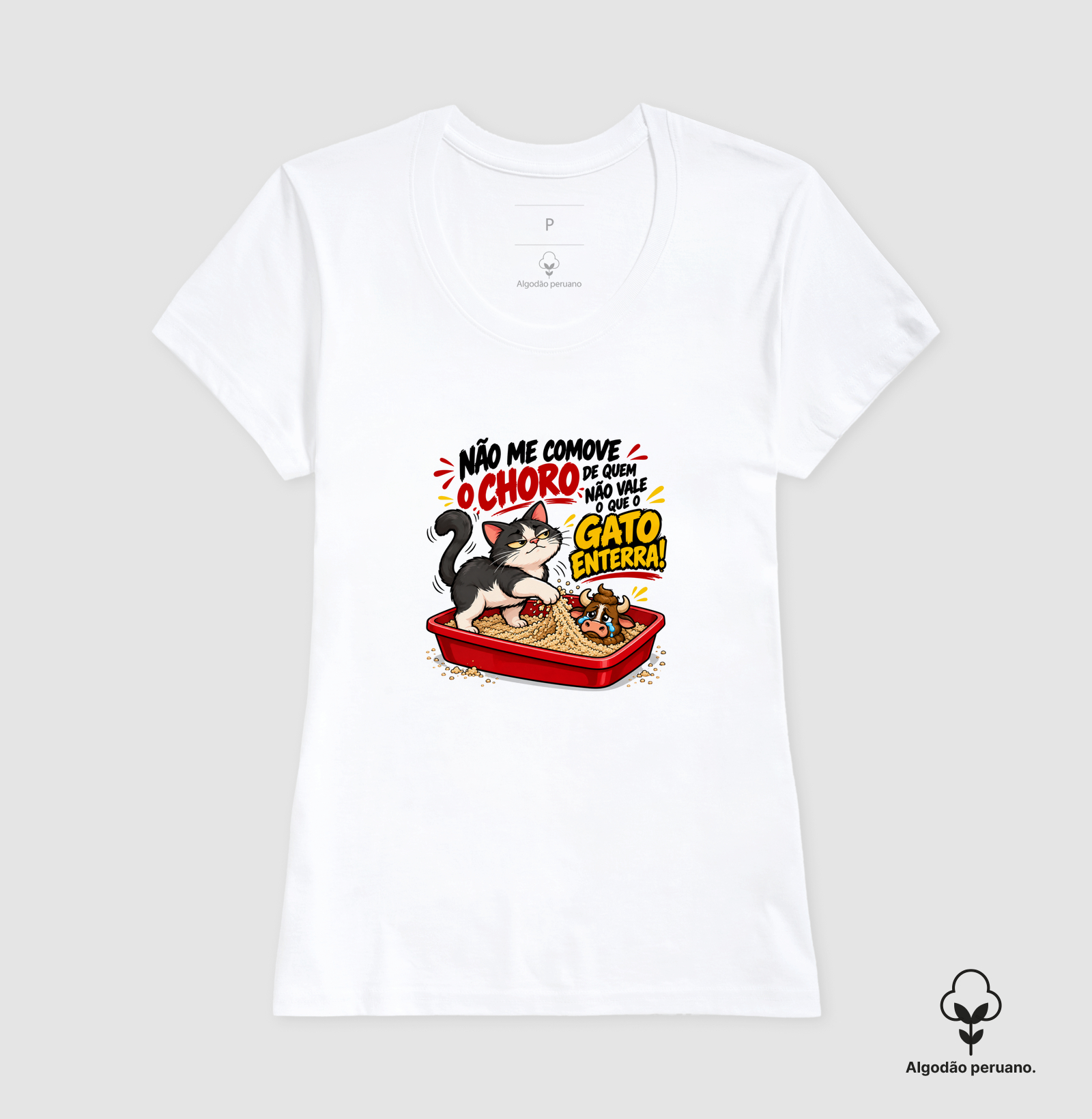 Camiseta Gato Poop em Algodão - Imagem 3