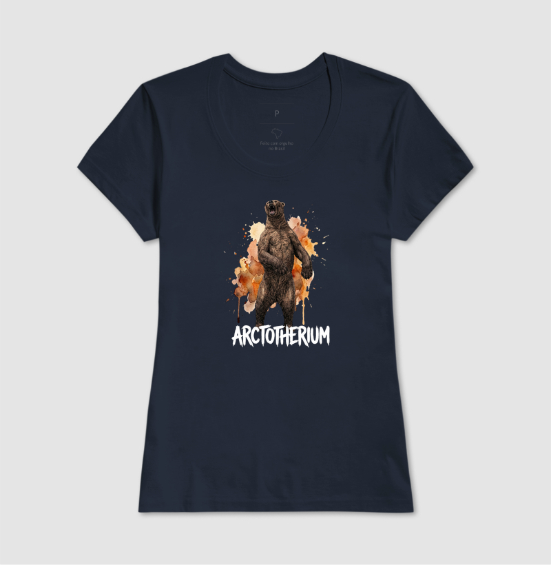  Camiseta Urso Arctotherium Ataque Algodão Premium Dinoloco  - Imagem 5