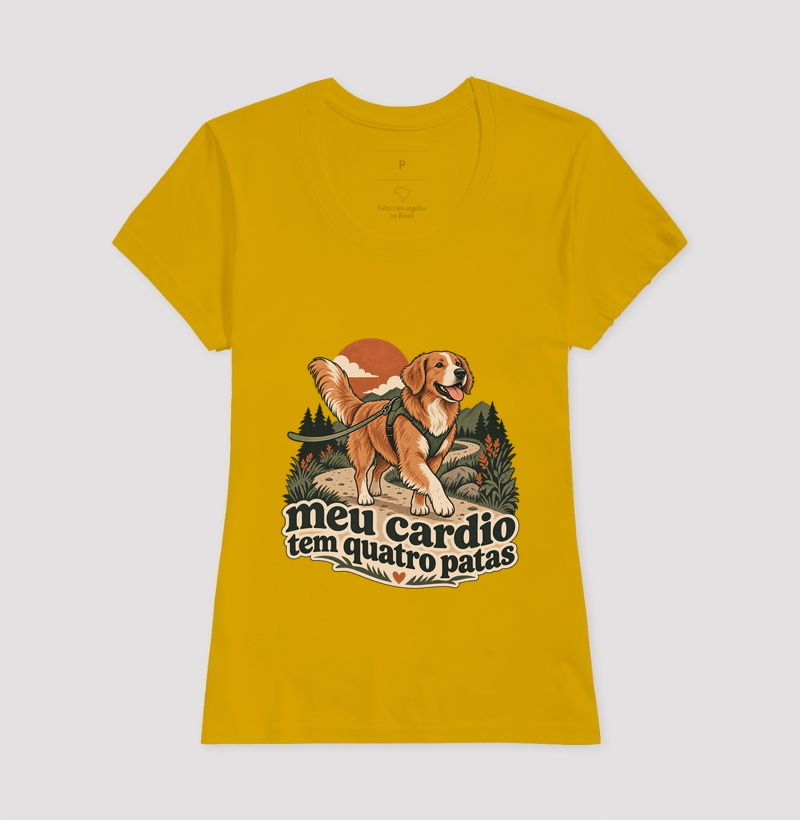 Camiseta Cachorro Passeio "meu cardio tem quatro patas" | Pelo & Pano - Imagem 16