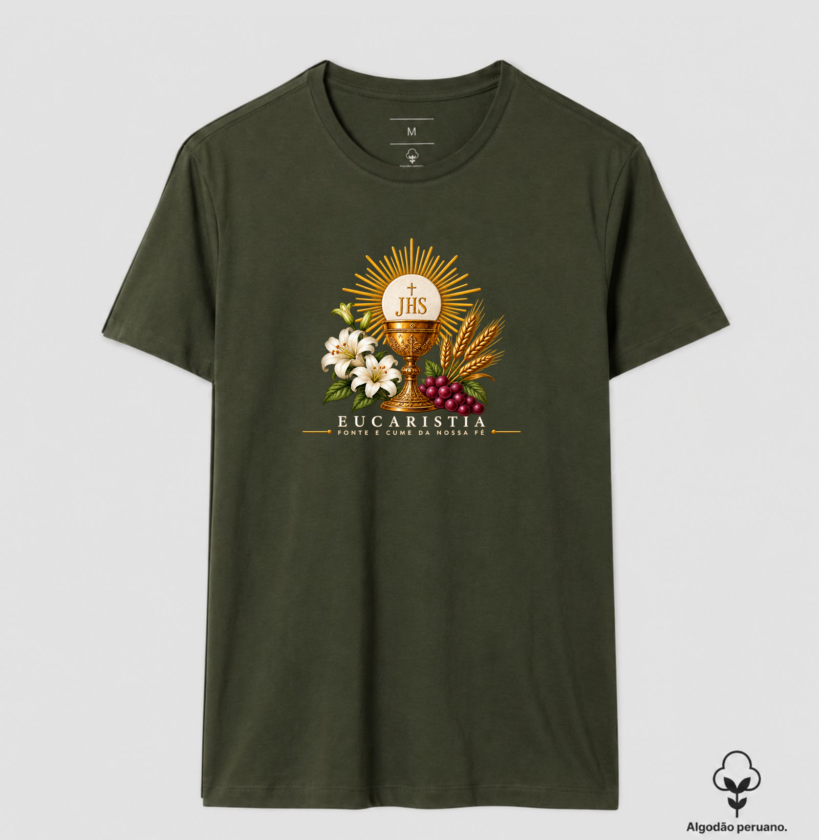Camiseta Algodão Peruano Eucaristia, fonte e cume da nossa fé - Imagem 9