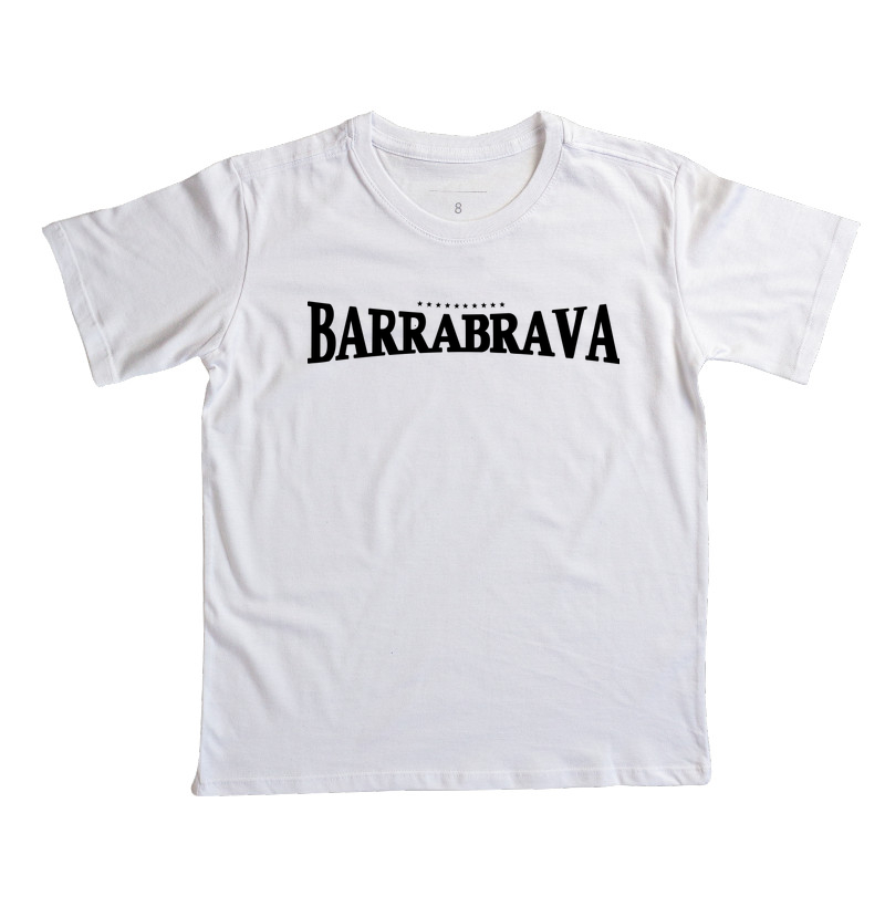Camiseta Infantil Barra Brava - Branca, Cinza, Azul