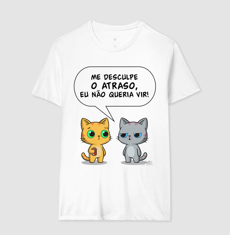 Camiseta Gato Sincero Atraso - Imagem 4