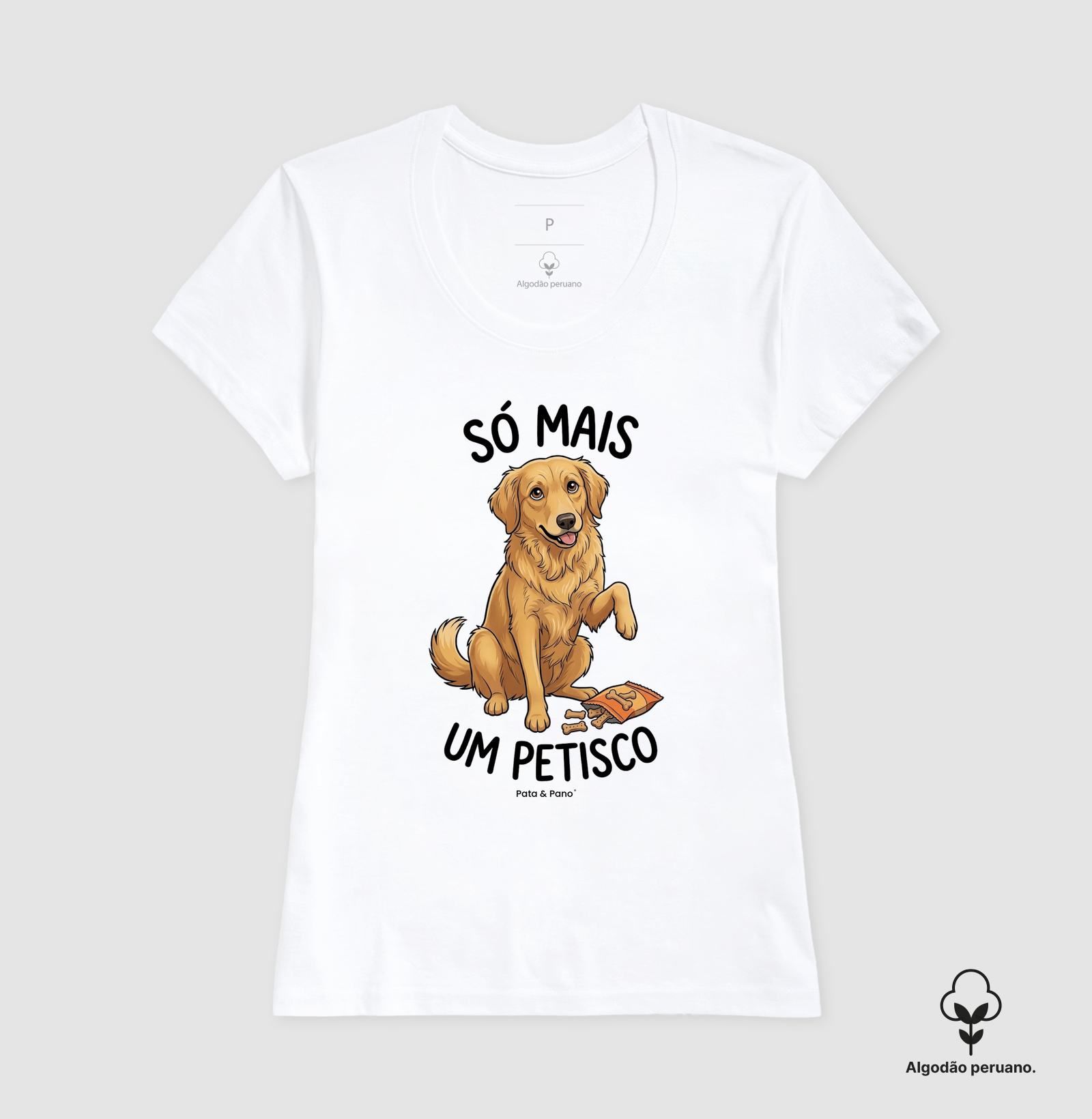 CAMISETA ALGODÃO PERUANO GOLDEN RETRIEVER PETISCO - Imagem 7