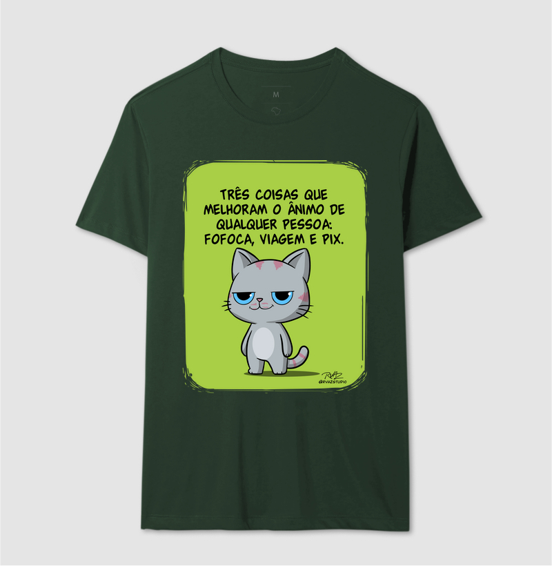 Camiseta Gato Sincero Fofoca Viagem e Pix - Imagem 12
