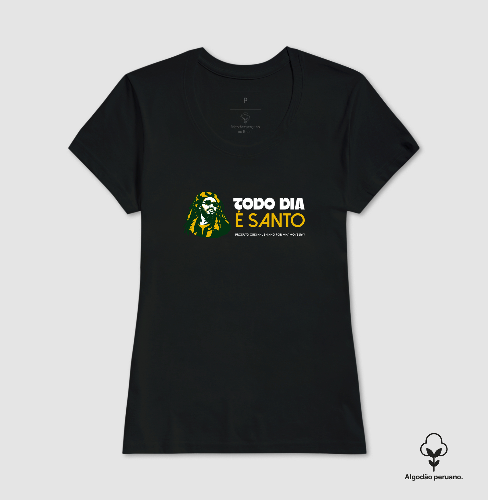 Camiseta Todo dia é santo! Coleção Reggae.  Masculino e feminino. Algodão Peruano - Imagem 7
