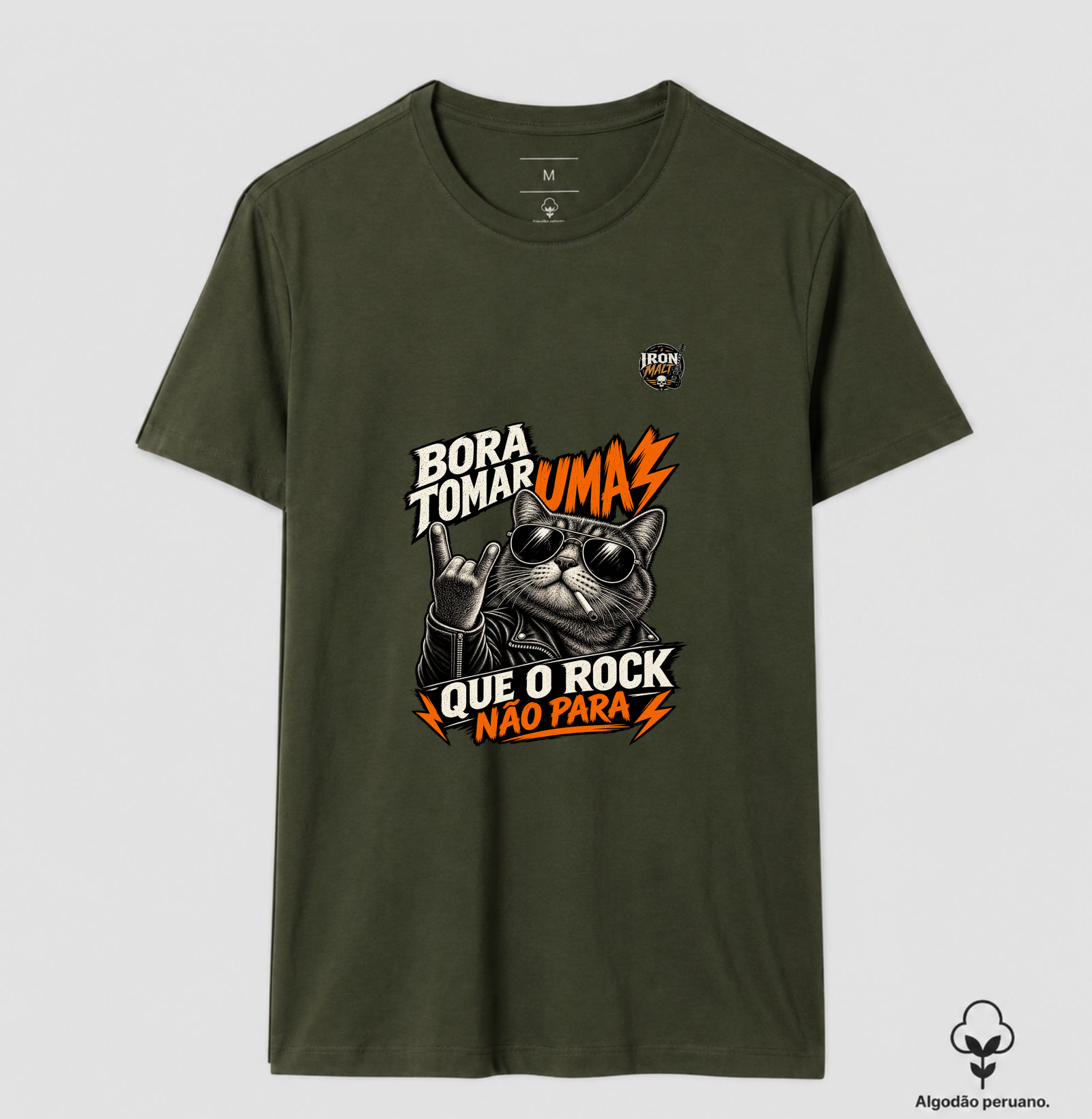 Camiseta Rock Cat – Estampa Gato Rockeiro de Óculos e Jaqueta - Imagem 9