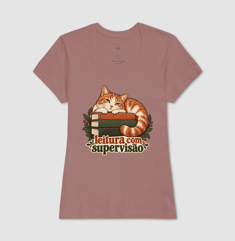 Camiseta Gato Leitura "leitura com supervisão" | Pelo & Pano - Imagem 18