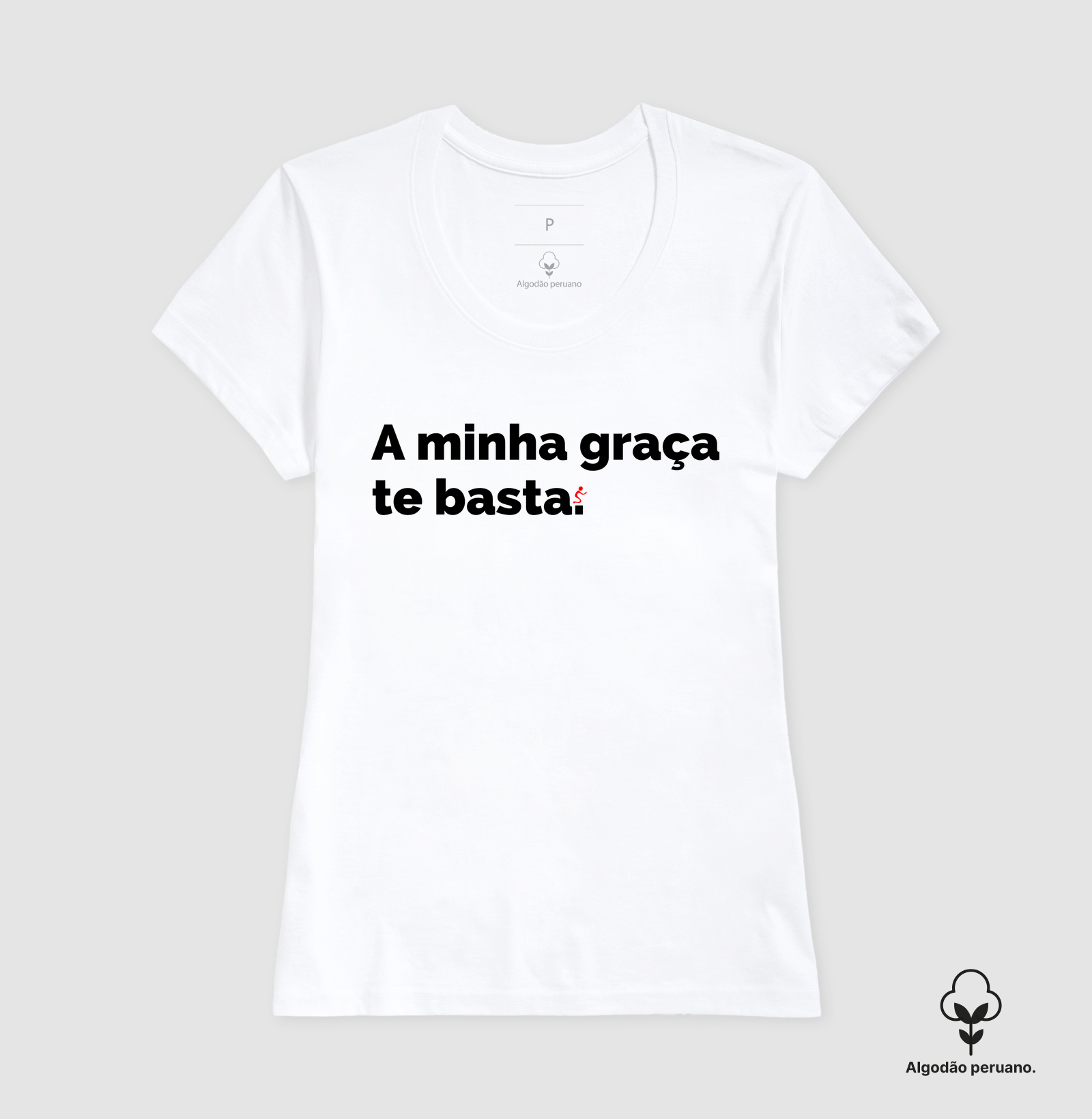 Camiseta Algodão Peruano Cristã A Minha Graça Te Basta - Imagem 4