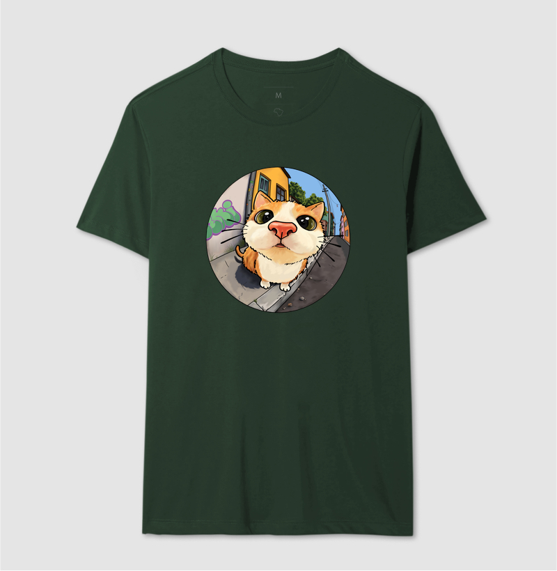 Camiseta Kaki Gatinho Regular Fit - Imagem 8