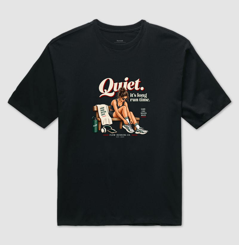 Camiseta Oversized Corrida - Quiet, It's Long Run Time - Imagem 2