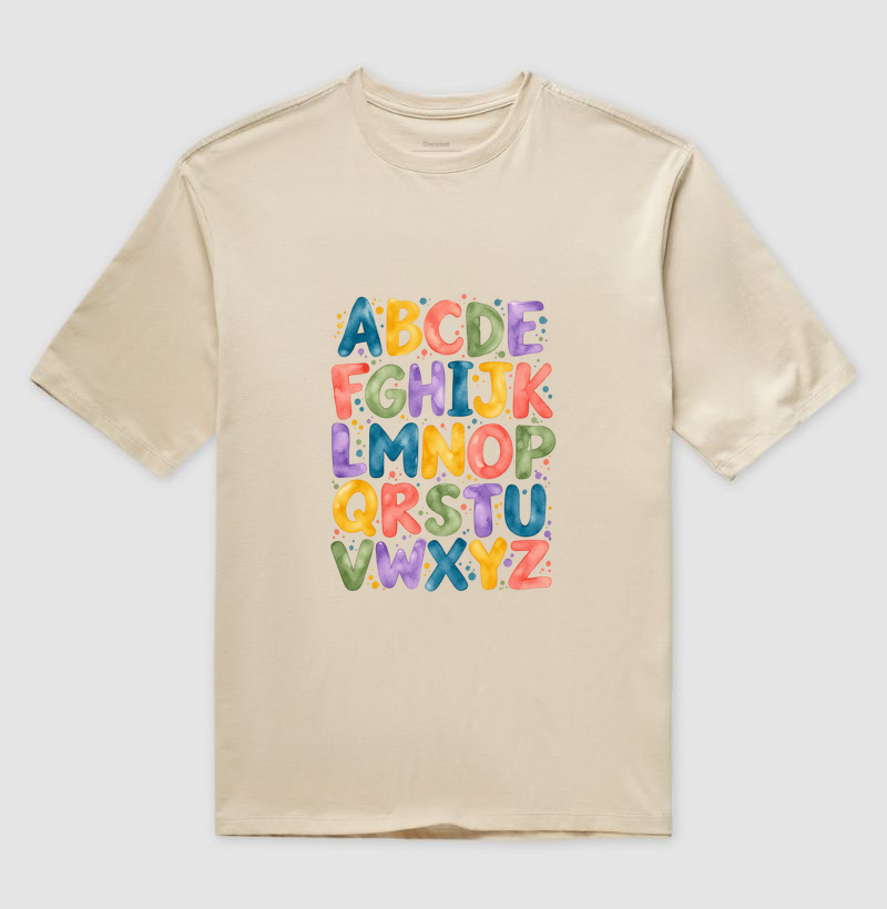Camiseta Oversized Alfabeto em Cores - Imagem 3