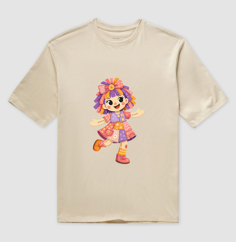 Camiseta Oversized Boneca de Pano - Rosa - Imagem 3