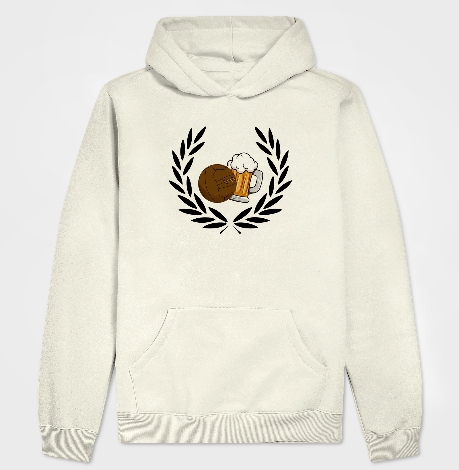 Hoodie Moletom Beer and Football - Branco e Bege