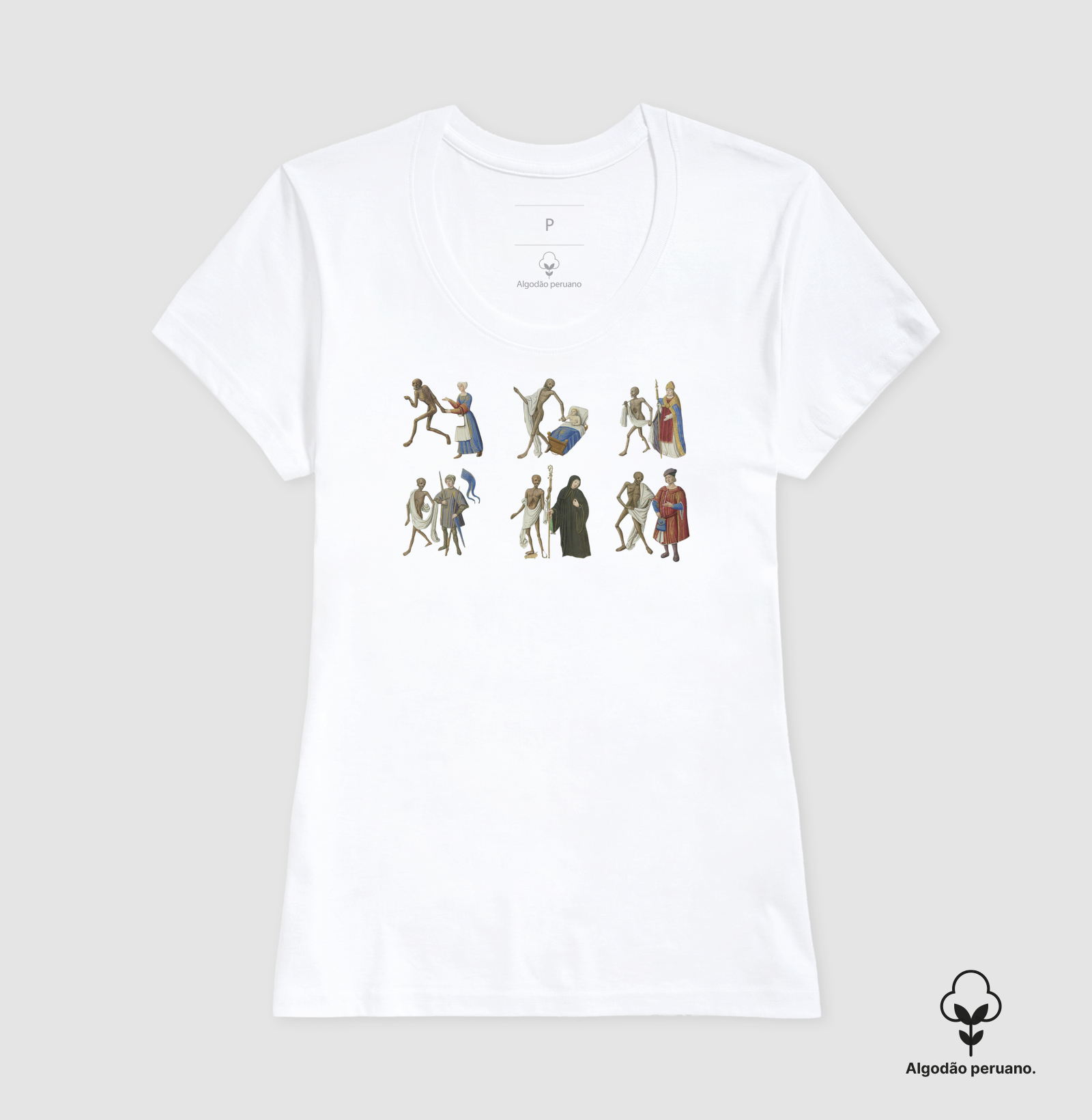 Camiseta Encontro com a Morte, França século XV - Imagem 3