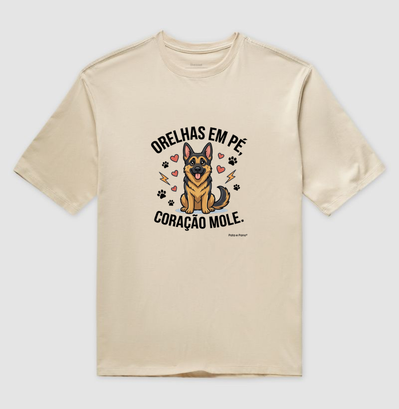 CAMISETA OVERSIZED PASTOR ALEMÃO CORAÇÃO MOLE - Imagem 2