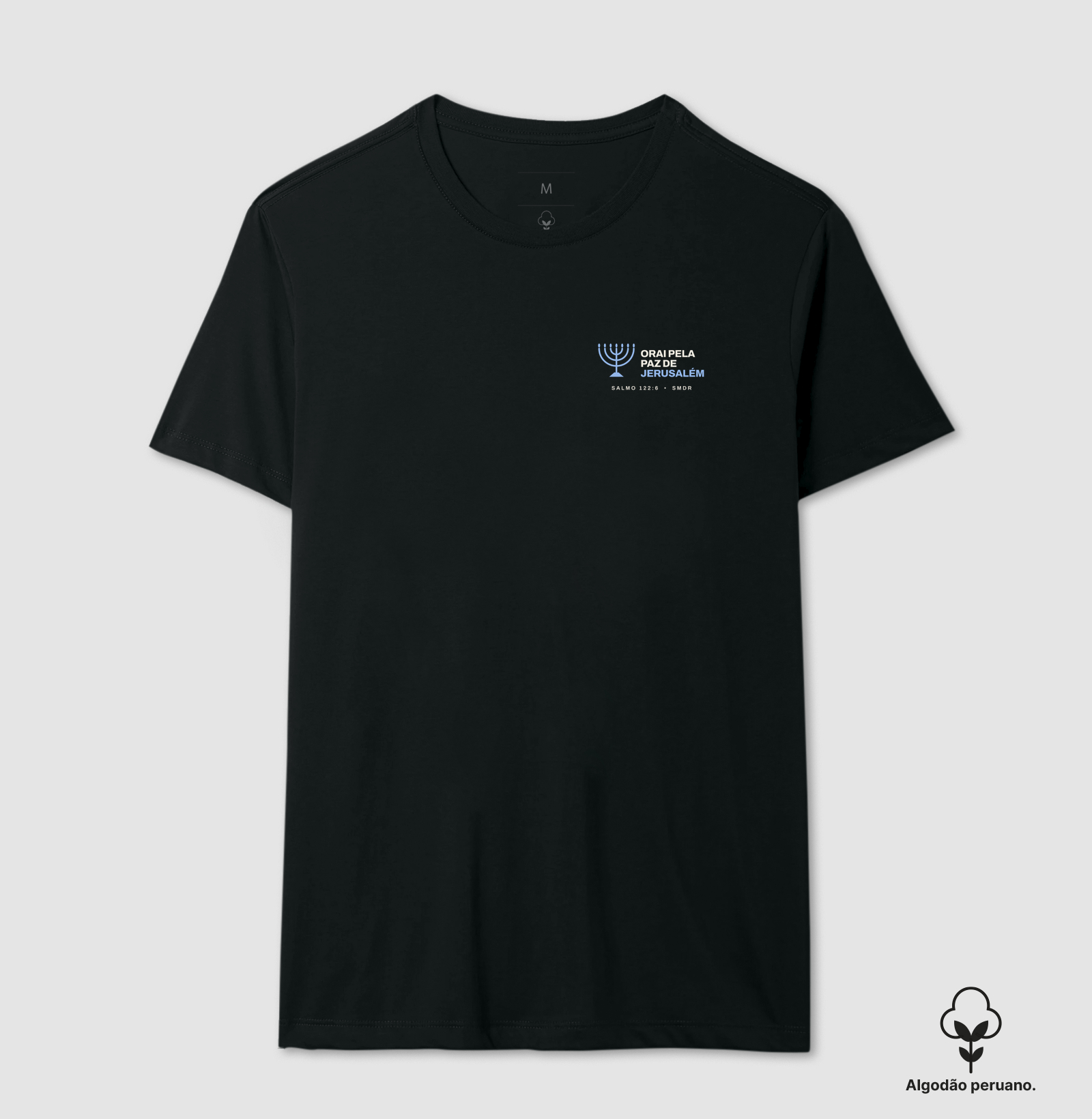 Camiseta Algodão Peruano Cristã Paz de Jerusalém - Imagem 3