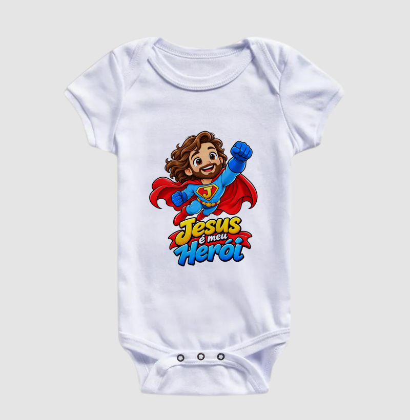 Camiseta Infantil Jesus é Meu Herói - Imagem 3