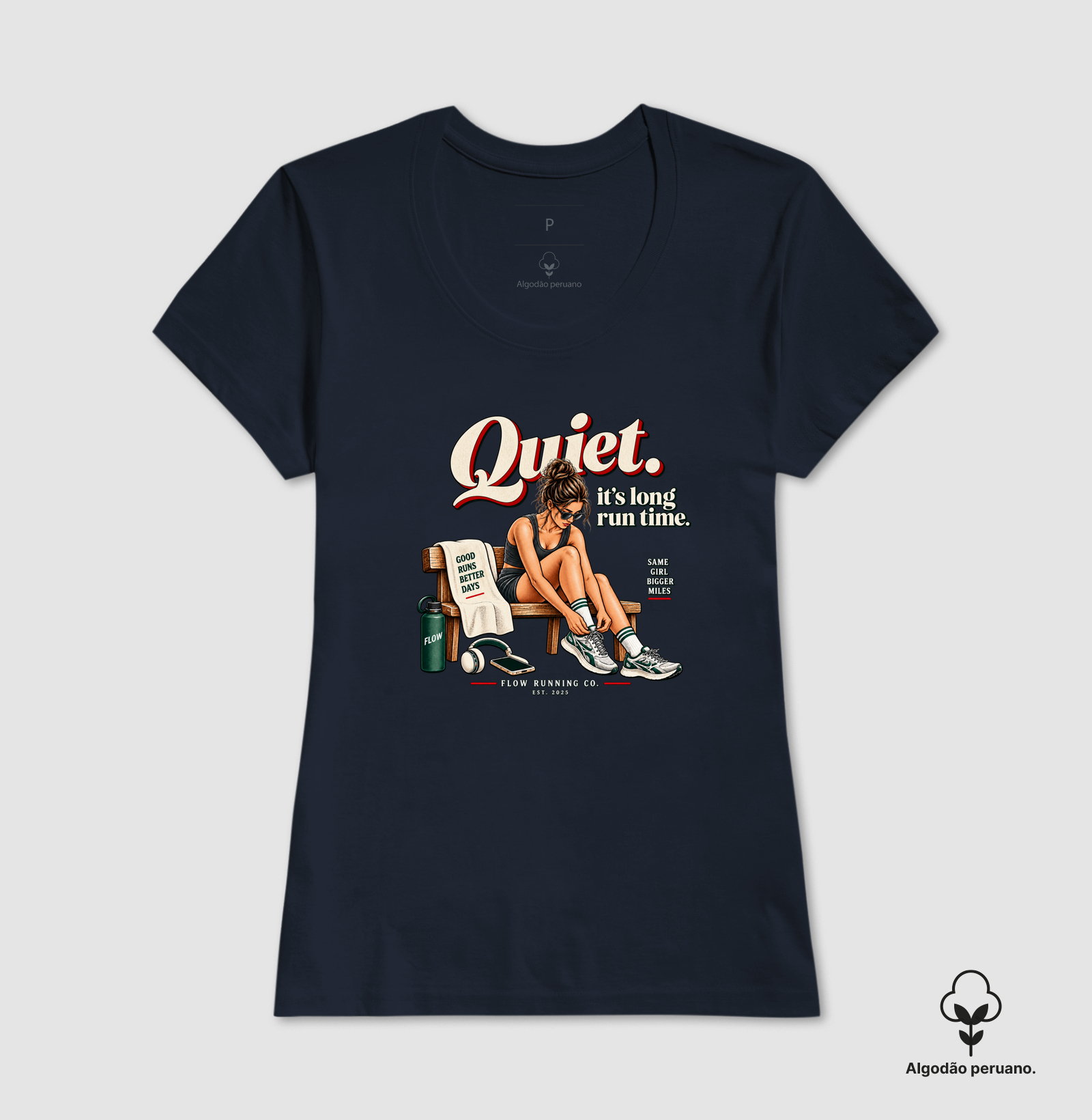 Camiseta Algodão Peruano Corrida - Quiet, It's Long Run Time - Imagem 7