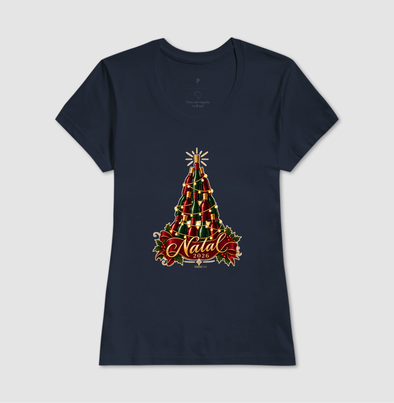 Camiseta Natal 2026 – Árvore de Garrafas de Vinho - Imagem 7