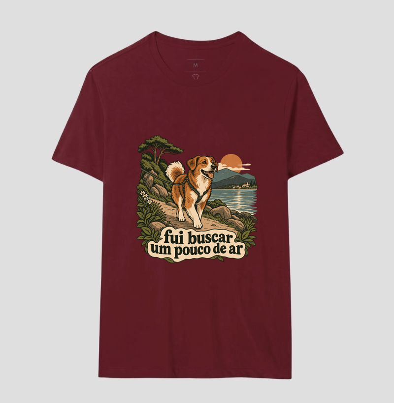 Camiseta Cachorro Natureza "fui buscar um pouco de ar" | Pelo & Pano - Imagem 18