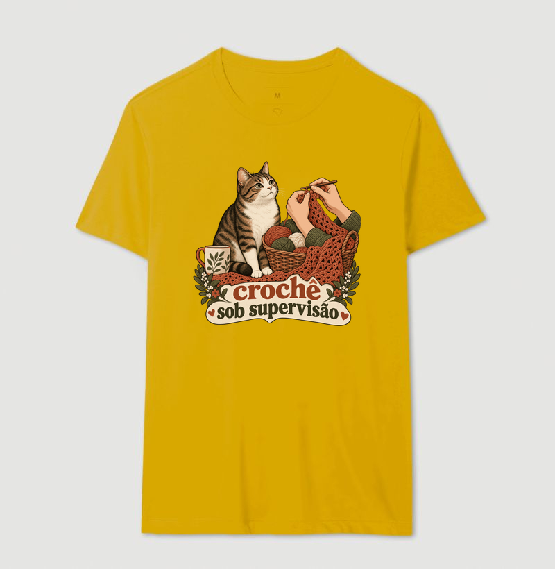 Camiseta Gato Crochê "crochê sob supervisão" | Pelo & Pano - Imagem 14