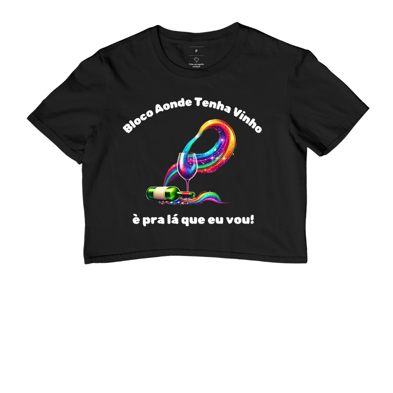 Camiseta Cropped Bloco do Vinho - Imagem 2