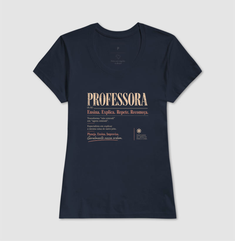 Camiseta Feminina Algodão Definição Professora Estampa Docente  - Imagem 7