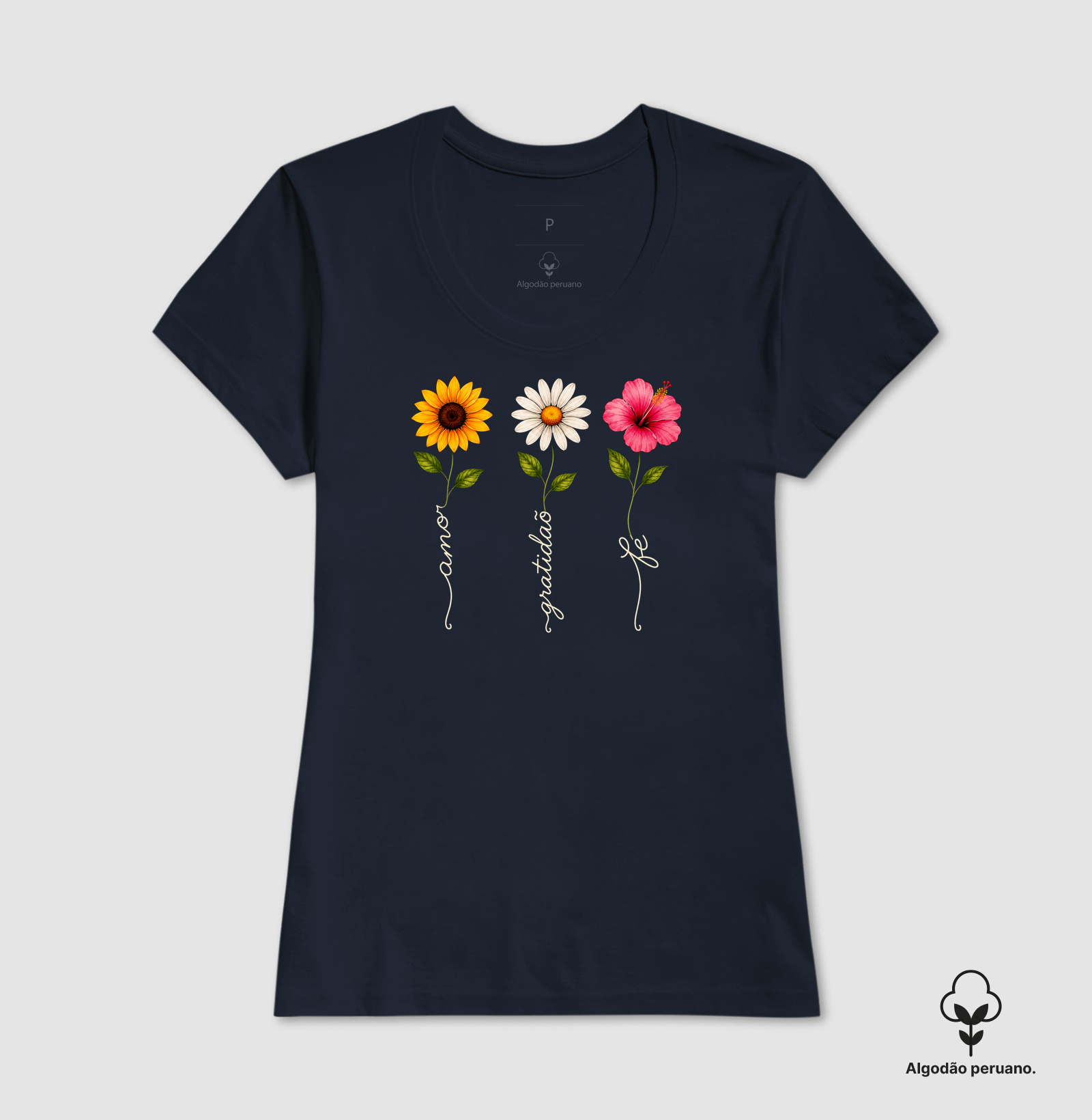 Camiseta Floresça com amor, fé e gratidão. - Imagem 5